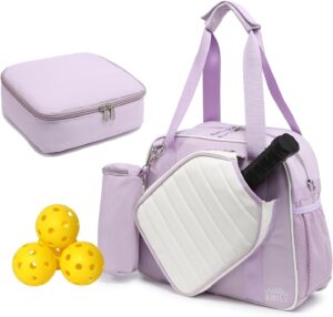 RAINBOW SMILE Crossbody Pickleball Bag with Ice Bag & Ball Bag 3-Piece Sets, Waterproof Pickle Ball Bag Tote Shoulder Bag
