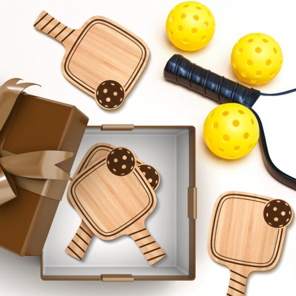 Hushee 6 Pack Drink Coasters Wood Coasters Set Paddle Shape with Handle Funny Gift for Women Men Sports Lovers Fans Party Favors Decorations