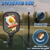 Pickleball Paddles Set of 2, Funny Pickleball Set, Fiberglass Pickleball Paddles, Lightweight Pickle Ball Rackets 2 Pack, 16mm Honeycomb Core, 4 Indoor & Outdoor Pickleballs with Bag