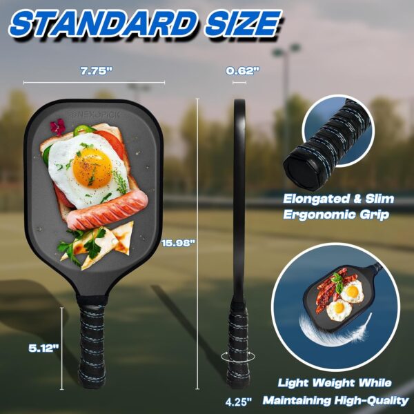 Pickleball Paddles Set of 2, Funny Pickleball Set, Fiberglass Pickleball Paddles, Lightweight Pickle Ball Rackets 2 Pack, 16mm Honeycomb Core, 4 Indoor & Outdoor Pickleballs with Bag