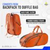 JOOLA Tour Elite Pickleball Bag - Backpack & Duffle Bag for Pickleball Paddles & Accessories - Holds 4+ Paddles - Includes Fence Hook - Choose from Multiple Colors.
