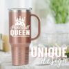 Onebttl Pickleball Gifts for Women, Gifts for Pickleball Lovers, Insulated 40oz Stainless Steel Tumbler with Handle and Straw Lid, Pickleball Accessories, Pickleball Queen, Rose Gold
