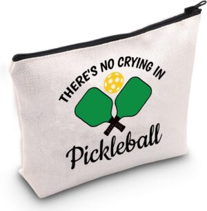JXGZSO Pickleball Cosmetic Bag There’s No Crying IN Pickleball/Always Pickleball Season Cosmetic Bag Pickleball Player Makeup Bag