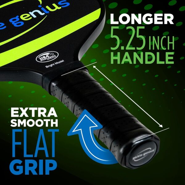 Pickleball Paddle-100% Raw Carbon Fiber Pickleball Racket with 13mm Polypropylene Honeycomb core for Maximum Power and grit Finish for Perfect Spin. USAPA Approved.