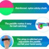Aneco Toss and Catch Paddle Game Set Disc Paddles and Toss Ball Sport Game with Storage Bag, 6 Paddles and 6 Balls