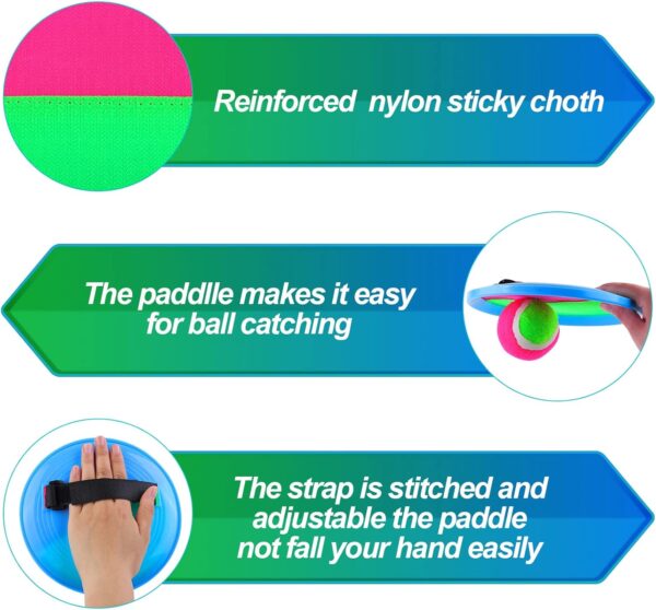 Aneco Toss and Catch Paddle Game Set Disc Paddles and Toss Ball Sport Game with Storage Bag, 6 Paddles and 6 Balls