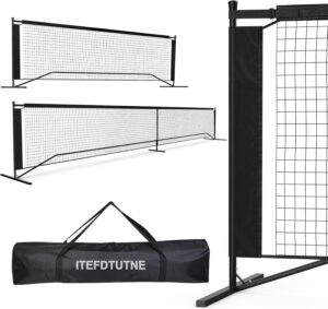 Portable for Pickleball Net Set, 22 FT Regulation Size & 11 FT Half Court Size 2-in-1 for Pickle Ball Net, Carry Bag,Convenient Ball net,Steady Metal Frame,for Backyards, Driveways Play