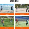 VEVOR Badminton Net, Height Adjustable Volleyball Net, 606 x 155 x 103 cm, Foldable Pickleball Net, Tennis Net Set with Poles, Stand, Bag, Rackets, Nylon Shuttlecocks, Badminton Net Set