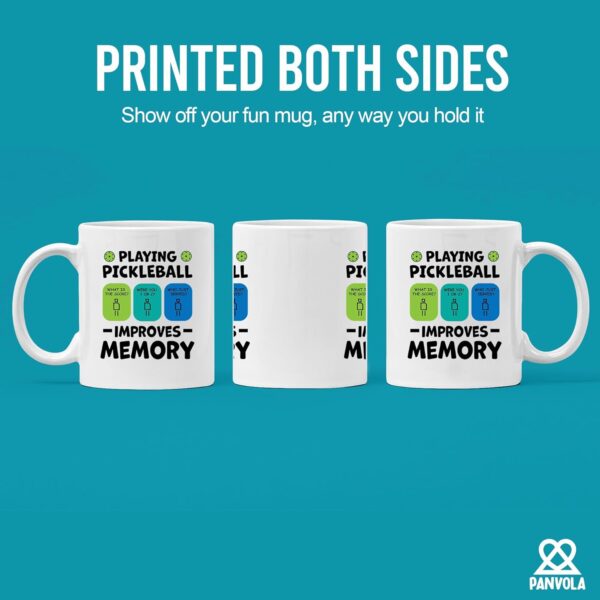 Playing Pickleball Improves Memory Pickleball Gifts Paddle Ball Player Gifts for Coach Dad Mom Uncle Aunt Boyfriend Girlfriend Novelty Drinkware Ceramic Mug 11 oz White