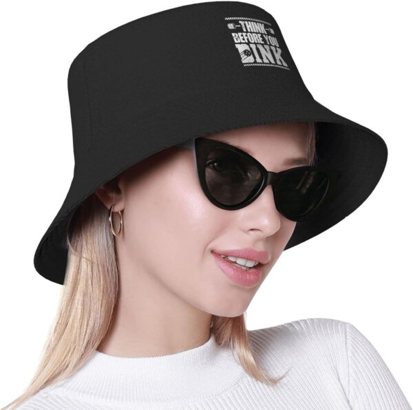 Think Before You Drink Pickleball Gifts Funny Dink Pickle Ball Lovers Gifts Bucket Hat Summer Hat Sun Beach Bucket Cap Black