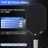YYP Pickleball Paddles, 3K Raw Carbon Fiber Pickleball Paddle with High Grit & Spin, Ultra-Light Design, 16MM Polypropylene Honeycomb Core, Perfect for Professional Players