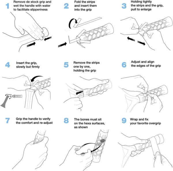 Pickleball Paddle Carbon Grip - 5.25in - Supports Tennis Elbow, Enhances Grip Strength, Reduces Vibration with Finger Support and Anti-Sweat Design