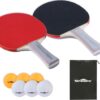 Ping Pong Paddle Set, Professional Table Tennis Racket Set with 6 Ping Pong Balls, Ping Pong Paddles 4 Player Set, Ping Pong Set Starter Kit