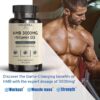 HMB 3000mg and Vitamin D3 Supplement Capsules per Serving *USA Made & Tested* Promotes Muscle Growth & Recovery - HMB Supplement and Vitamin D3 (1600 IU) - 120 Capsules 30 Servings