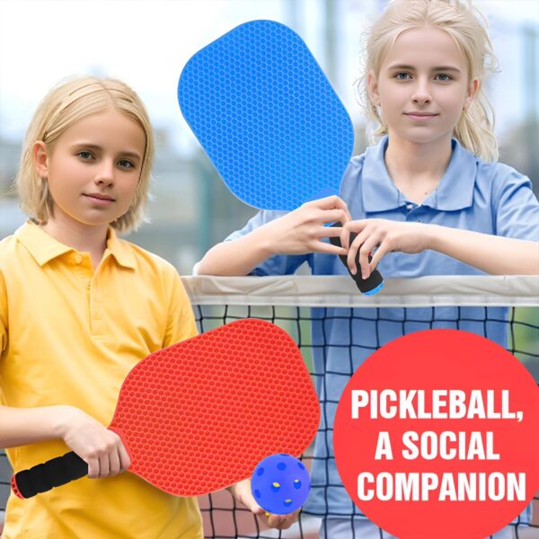 Kids Pickleball Paddles Set of 2 - Lightweight Pickleball Racket, Outdoor Games for Kids Ages 4-8, Pickleball Gifts for Training Beach & Backyard Ages 8-12