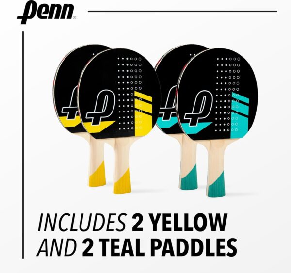 Penn 5.0 Professional Ping Pong Paddles - Choose Single Table Tennis Paddle, or Deluxe 2 or 4 Player Kit with Balls and Storage Case