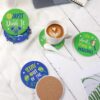 Pickleball Gifts for Women Men Pickleball Lovers 6Pcs Coasters for Drinks Absorbent Ceramic Stone Coasters with Metal Holder Stand Cup Placemat Funny Christmas Pickleball Gift Idea Home Decor