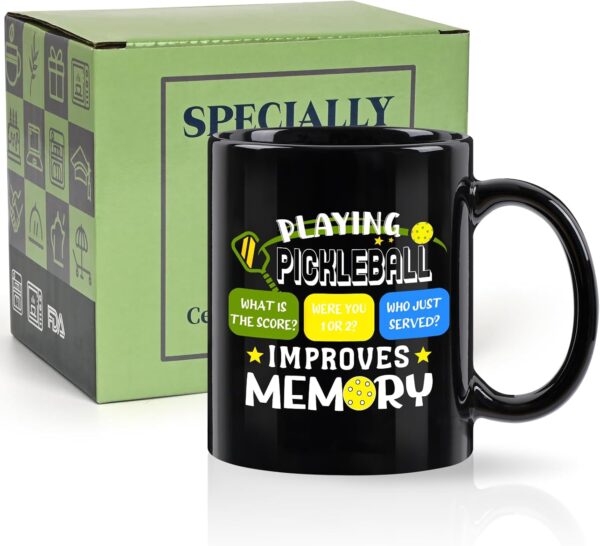 CABTNCA Pickleball Gifts: Mug for Men, Improves Memory - Funny Gift, Accessory Ornament, 11 Oz