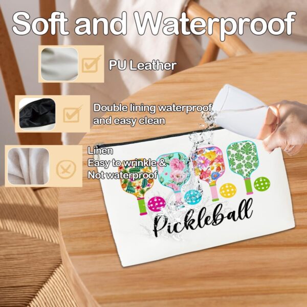 JioJio Chan Pickleball Lover Gift Makeup Bag, Pickleball Player Stuff, Thank You, Birthday Gifts for Women, Coach, Sister, Teen, Daughter, Bff, PU Leather Makeup Cosmetic Bag