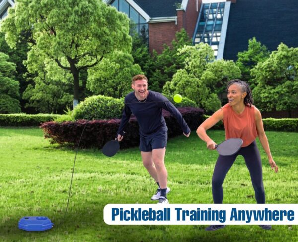 MINI ZOZI Pickleball Trainer Self Practice Training Aids Match Buddy Equipment with High Elastic Strings Launcher Rebounder Machine 2 TPR Balls Accessories for Pickle Ball Lovers Gifts