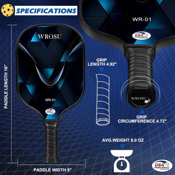 Carbon Fiber Pickleball Paddles Set of 4 or 2 Rackets,USAPA Approved Carbon Fiber Surface Pickle Ball Equipment Sets PP Honeycomb Core Pickleball Rackets & Accessories for Men,Women,Kids,Adults