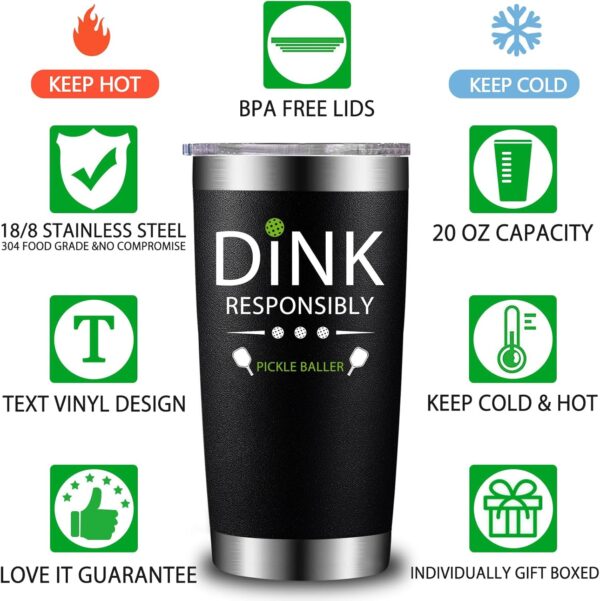 Pickleball Gifts for Men Women - Gifts for Pickleball Lovers - Valentine's Day, Christmas, Birthday Gifts for Pickleball Player - Tears of My Pickleball Opponents - Dink Responsibly Tumbler