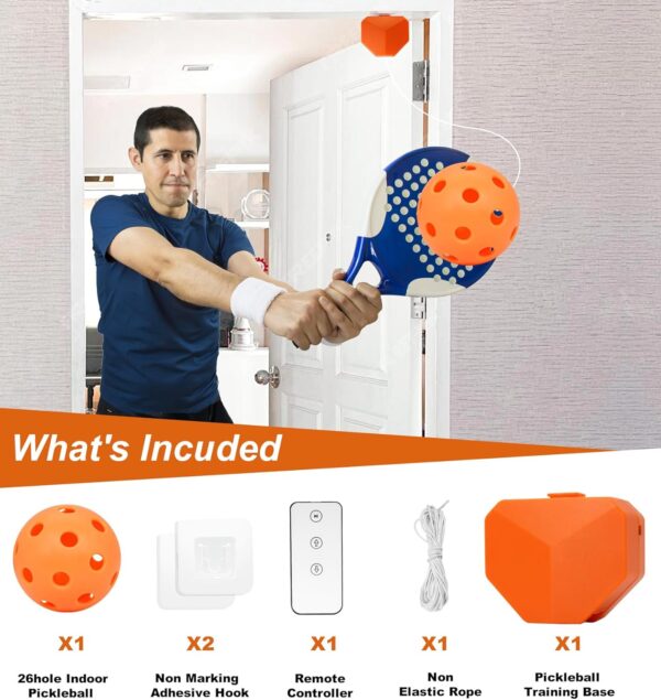 Pickleball Trainer, Pickleball Practice Remote Control Auto Adjust Height, Match Buddy Electric Pickleball Training Aids for All Ages, Durable Player Pickleball Equipment for Solo Training Beginner