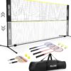 Boulder Sports All-in-One Pickleball & Badminton Set - Portable, Adjustable Net with Paddles & Rackets