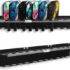 Pickleball Paddle Rack, 4/8/12-Paddle Holder, with Label to Track Next Up Players, Multiple Racks are Spliced to Achieve Expansion, Fence or Wall Mount, Steel, Black