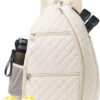 Pickleball Bag for Women Pickelball Backpack Large Quilted Sling Bags, Holds Pickleball Paddle Tennis Racket