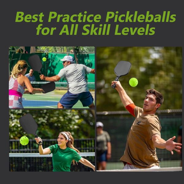 Pickleball Balls, 6 Pack & 12 Pack | 40 Holes, High Visibility & Bounce, Durable for All Paddles & Skill Levels (Neon Green, Orange)