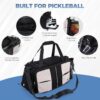 ZUMWORGION® Pickleball Bag for Men & Women – 40L Duffle Bag with Thermal Paddle Pocket, Shoe Compartment, Fence Hooks, Mesh Ball Holders – Water-Resistant Pickle Ball Bag for Travel, Gym, Tournaments