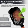 Carbon Fiber Pickleball Paddles Set,2 Pack with 2 Balls & Portable Bag - Lightweight Pickleball Paddles for Women & Men, Professional-Grade Pickleball Gifts for All Skill Levels