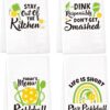 Vansolinne Pickleball Gift Christmas Pickle Ball Gift Kitchen Towels Set of 4 Dish Towels White Kitchen Hand Towels Kit Novelty Gifts for Sports Player Coach Teacher Dad Mom