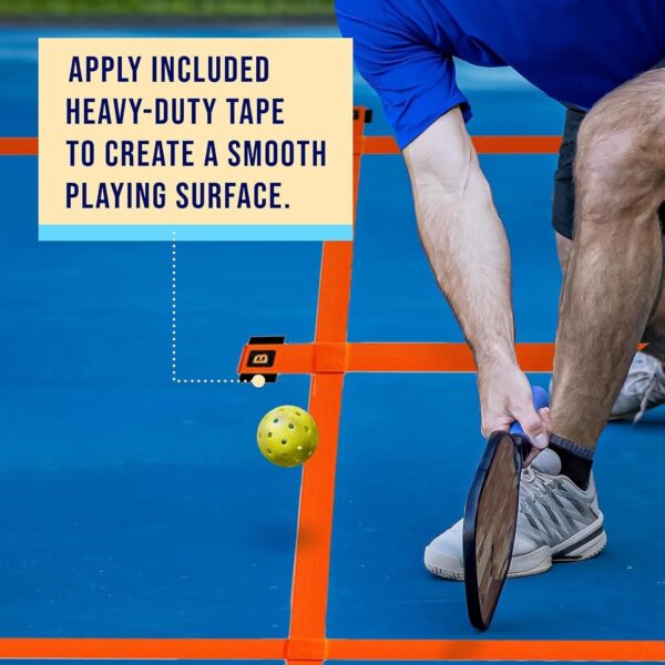 Maplefield Pickleball Court Marking Kit & Lines – Outdoor Pickleball Tape with Strong Hold, Easy-to-Identify Markers & Portable Bag – for Any Court, Windy Days