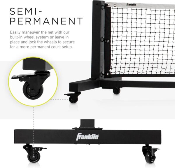 Franklin Sports Official Size Pickleball Net - 22' Foot Outdoor Pickleball Net for Regulation Court - Semi-Portable Aluminum Construction + Carry Bag for Driveway, Backyard + More