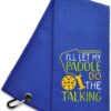 Hafhue I'll Let My Paddle Do The Talking Embroidered Towel, Pickleball Player Gift, Pickleball Gifts for Men Women, Birthday Gift for Pickleball Fan, Retirement Gifts for Pickleball Lovers