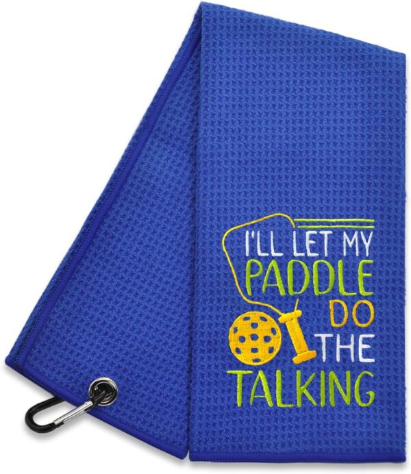 Hafhue I'll Let My Paddle Do The Talking Embroidered Towel, Pickleball Player Gift, Pickleball Gifts for Men Women, Birthday Gift for Pickleball Fan, Retirement Gifts for Pickleball Lovers