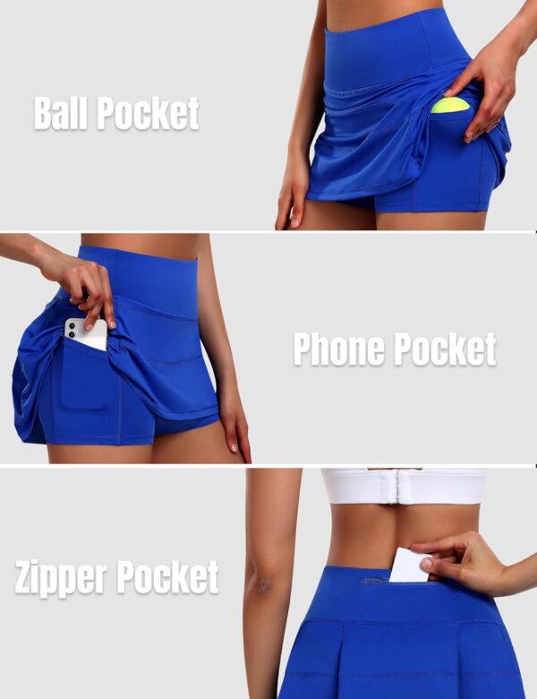 JoyGirl Womens Tennis Skirt with Shorts Pleated Golf Skirt High Waist Pickleball Skirts Athletic Skorts with Pockets