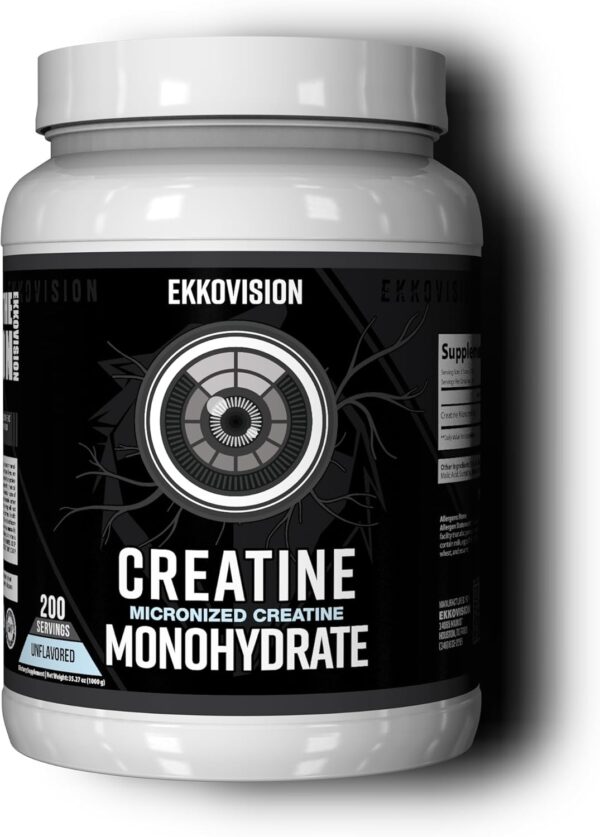 Creatine Monohydrate Powder, Micronized, Unflavored, Pre Workout & Post Workout Supplement for Men and Women, Energy Support, Easy to Mix in Shakes, Smoothies & Beverages, 200 Servings