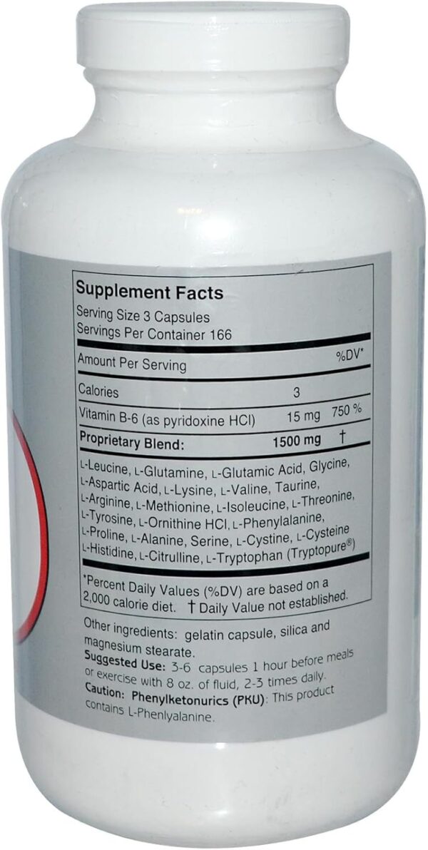 Amino Balance 500 caps, Energy Amino Supplement, Complete 23 Free Form Amino Blend Formula with BCAA’s, 9 Essential Amino Acids EAA’s for Sports Nutrition, Post Workout Muscle Recovery