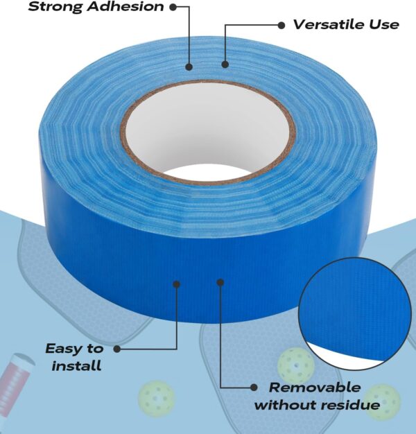 Pro Pickleball Court Tape 2" x230ft- Temporary Court Lines Tape, No Residue Removable Sports Tape for Indoor/Outdoor, Quick Setup with Blue Tape