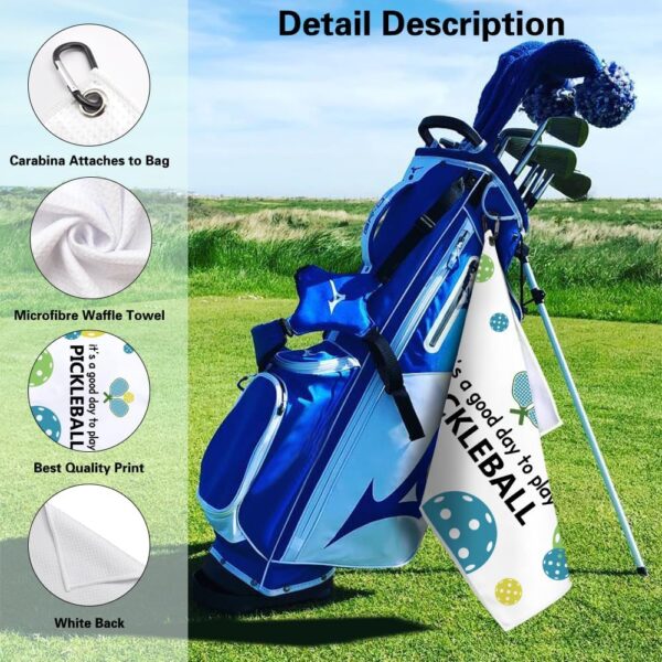 It's A Good Dady to Play Pickleball Printed Microfiber Pickleball Towel with Clip, Pickleball Gifts for Pickleball Fan Dad Mom, Mother's Day Birthday Gifts, Golf Accessories for Men Women