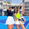 TuErcao Pickleball Bags for Women, Pickleball Gifts Cute Pickleball Paddle Bag for Men Tennis Tote Bag with Fence Hook Accessories