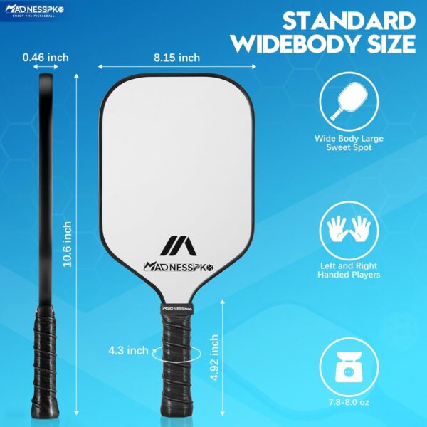 Frosted Fiberglass Pickleball Paddle Set - 4 Paddles, 4 Balls, 4 Covers, 2 Towels, 1 Bag - Lightweight Rackets for All Levels