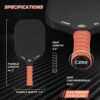 Pickleball Paddle, USA Pickleball Approved, 3K Raw Carbon Fiber Surface (CFS) High Grit & Spin, with 16MM Polypropylene Honeycomb Core, Ideal for Novice and Professional Players