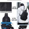 Large Black Sling Bag for Men and Women - Sport Crossbody Backpack for Pickleball, Tennis, Racketball