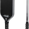 Franklin Sports Pro Pickleball Paddles - FS Tour Series Raw Carbon Fiber T700 - USA Pickleball Approved - Unibody Epoxy Resin Injected Edge - Dynasty + Tempo - 14mm/16mm Core - Gray, Blue + Pink