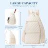 Pickleball Bag for Women Pickelball Backpack Large Quilted Sling Bags, Holds Pickleball Paddle Tennis Racket