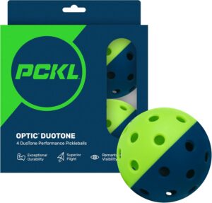 PCKL Optic Speed Pickleball Balls | Choose Indoor or Outdoor Pickleballs | USAPA Tournament Aproved | 4 Pack Crack-Resistant